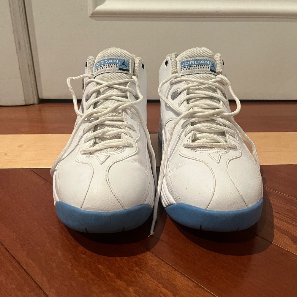 Nike Air Jordan Jumpman Team 1 White University Blue Lace Up Sneakers Men's 10.5